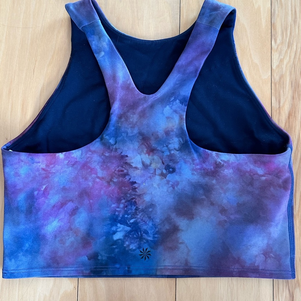 ATHLETA Conscious Crop Bra Tank Supernova Marble Tie Dye - Picture 2 of 9